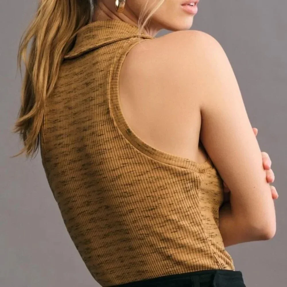 [Anthropologie] Pilcro Sleeveless Polo Bodysuit Medium - Picture 2 of 10